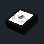 Boîte À Souvenirs Personnalisé Joli Bee Floral Keepsaké<br><div class="desc">Une boîte de conservation florale couleur aquarelle et bebe à miel fantastique et artistique personnalisée avec votre nom. Style artistique et terreux.</div>