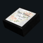 Boîte À Souvenirs Personnaliser - Parties scintillant blanche et pêc<br><div class="desc">Personnalisez la boîte cadeau avec de jolies fleurs d'aquarelle de pêche rousse sur un arrière - plan de cireur blanc prêt à vous personnaliser. Ce design peut être utilisé pour d'autres occasions comme la Fête des Mères, une Graduation, Fête de la Grand-Mère, Mariage, Anniversaire, etc... en changeant simplement le texte....</div>
