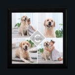 Boîte À Souvenirs Photo personnalisée Collage Nom du monogramme Chie<br><div class="desc">Célébrez votre meilleur ami avec un Monogramme Pet Photo Collage Boîte de conservation. Quand vous avez tant de souvenirs et de photos amusants, une seule photo ne suffit pas. Notre boîte de conservation de photos de chien a quatre photos. Que vous ayez un nouveau chiot, ou que vous ayez à...</div>