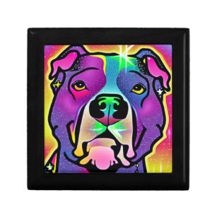 Boîte À Souvenirs Pitbull Dog Pop Art