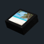 Boîte À Souvenirs Plage tropicale Turquoise<br><div class="desc">Plage de sable blanc tropical isolé et calme. Eau turquoise et calme,  quelques palmiers pour l'ombre. L'emplacement idéal pour se reposer et se détendre.</div>