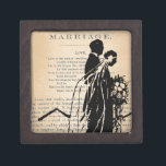 Boîte À Souvenirs Poème de mariage par la silhouette de marié de<br><div class="desc">Poème vintage de mariage par la silhouette de marié de jeune mariée de Longfellow.</div>