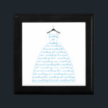 Boîte À Souvenirs quelque chose bleue, robe de mariage, robe de<br><div class="desc">Quelque chose bleue,  la robe de mariage,  robe de mariée avec la conception d'art de mot pour la douche nuptiale,  faire-part de mariage,  fiançailles,  ou vous remercient des cartes.</div>