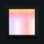 Boîte À Souvenirs Rainbow Pastel Girly Parties scintillant Metal Nom<br><div class="desc">Arc-en-ciel Pastel Faux Foil Parties scintillant étincelante métallique broyée Monogramme Nom Bijoux Boîte à saké. Cela fait le cadeau parfait de remise de diplômes,  anniversaire,  mariage,  douche nuptiale,  anniversaire,  baby shower ou bachelorette pour quelqu'un qui aime le luxe glam et les styles chic.</div>