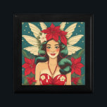 Boîte À Souvenirs Retro les années 50 Tropical Christmas Pin-Up Girl<br><div class="desc">Une collection de beautés de Noël tropicales</div>