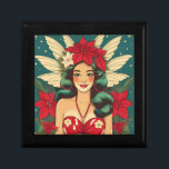 Boîte À Souvenirs Retro les années 50 Tropical Christmas Pin-Up Girl<br><div class="desc">Une collection de beautés de Noël tropicales</div>