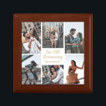 Boîte À Souvenirs Romantique Couple Personnalisé Photo Collage Anniv<br><div class="desc">Chic personnalisable boîte cadeau d'anniversaire de collage photo pour votre femme ou petite amie à votre célébration de l'amour. Ajoutez 6 de votre relation préférée,  photos de fiançailles ou de mariage et commandez comme cadeau romantique pour votre partenaire. Un beau cadeau personnalisé plein de souvenirs.</div>