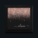 Boîte À Souvenirs Rose Gold Blush Pink Parties scintillant Script Mo<br><div class="desc">Rose Gold - Blush Pink and Black Sparkle Parties scintillant Script Monogramme Nom Bijoux Garde-robe. Cela fait le cadeau parfait de remise de diplômes,  anniversaire,  mariage,  douche nuptiale,  anniversaire,  baby shower ou bachelorette pour quelqu'un qui aime le luxe glam et les styles chic.</div>