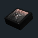 Boîte À Souvenirs Rose personnalisé Parties scintillant or noir Étin<br><div class="desc">Personnalisez facilement ce design élégant et tendance de boîte cadeau avec une jolie parties scintillant brillante or rose sur un arrière - plan métallique brossé noir.</div>