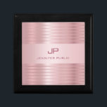 Boîte À Souvenirs Rose tendance Modèle or Monogramme moderne<br><div class="desc">Modèle or Rose tendance Monogrammed Moderne  en bois Joyaux en bois Keepsaké boîte cadeau.</div>