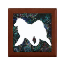 Roses Samoyés et électriques; Garde-bijoux en bois