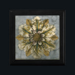 Boîte À Souvenirs Rosette décorative Demask sur Arrière - plan gris<br><div class="desc">Jennifer Goldberger a produit ce damas décoratif avec une belle rosette sur un arrière - plan gris. Un damas est un motif tissé qui peut être fait de soie, de laine, de lin ou d'autres tissus qui a été inventé pendant l'empire byzantin. Achetez cette impression pour montrer à vos amis...</div>