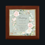 Boîte À Souvenirs Sage Green Blush Élégant Faire-part de mariage Flo<br><div class="desc">Luxueux or taillé sauge vert,  fleurs rousses roses. Une façon parfaite de préserver sa belle faire-part de mariage. "Mariage" est dans un script magnifique. J’ai aimé créer ce design pour vous. Zazzle garantit 100% service client et satisfaction. Le saké parfait pour une douche ou un cadeau mariage.</div>