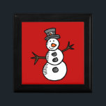 Boîte À Souvenirs Snowman<br><div class="desc">Illustration pour Christmas with cute,  smiley snowman decoration. C'est possible to change the background color and to add different one to the design with your choice.</div>