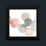 Boîte À Souvenirs Sphères dorées<br><div class="desc">Gilded Spheres I par Grace Popp. Dispose de cercles gris et roses aquarelle dans différents côtés.</div>