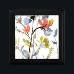Boîte À Souvenirs Superposition de fleurs - Aquarelle Fleurs et tige<br><div class="desc">Flower Overlay II par Jennifer Goldberger. Présente des fleurs et des tiges dans un style aquarelle.</div>