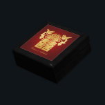 Boîte À Souvenirs Symbole chinois de bonheur d'or double<br><div class="desc">Symbole chinois de bonheur d'or double.  Boîtes-cadeau de mariage.</div>