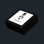Boîte À Souvenirs Top Hat Tuxedo Groomsman<br><div class="desc">Top Chapeau Tuxedo Groomsman boîte cadeau. Créez le cadeau parfait pour mariage ou baccalauréat. Customisez davantage cette conception en sélectionnant le lien "customiser plus loin".</div>