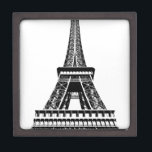 Boîte À Souvenirs Tour Eiffel noir blanc Paris France Art<br><div class="desc">Oeuvre de la tour Eiffel en noir et blanc</div>