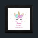 Boîte À Souvenirs unicorne fille de 4ème anniversaire<br><div class="desc">Cute licorne 4e anniversaire boîte cadeau fille</div>