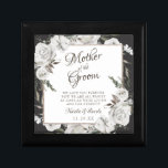 Boîte À Souvenirs Vintage Cherish Mère de la chambre Personnalisée<br><div class="desc">Vintage Cerisâtre Blanc Floral & Rose Or Peint Roses et Fleurs. Un look classique et élégant Vintage, et beaucoup de gris, blanc ivoire, or Rose, rose Dusty, vert rose, feuilles et feuillage gris. Avec des éléments floraux peints à la main, des polices de script classiques Vintages, et une Parties scintillant...</div>