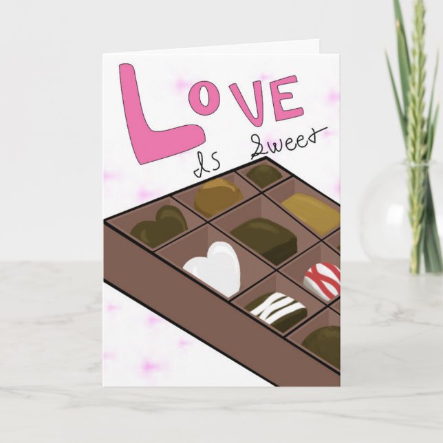 Boîte amusante de chocolats Carte pliée de Saint-V (Devant)