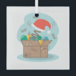 Boite artisanale avec décoration de Noël et chapea<br><div class="desc">New year and Christmas Composition with box full of decoration and Santa's</div>