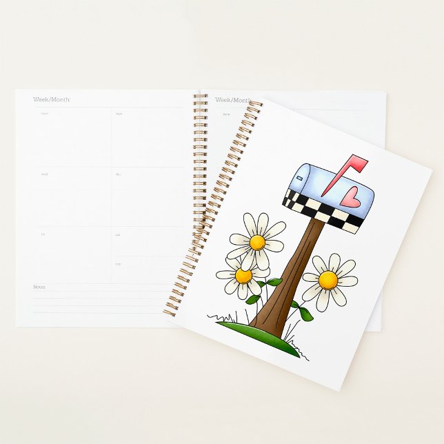 Boîte aux lettres avec marguerites et drapeau du c (Créateur téléchargé)