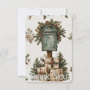 Boîte aux lettres de Noël Carte de remerciements d