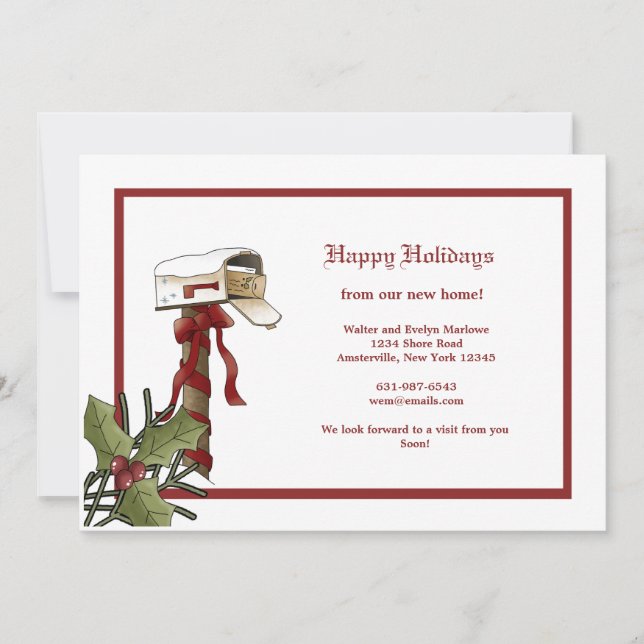 Boîte aux lettres de Noël Faire-part de déplacemen (Devant)