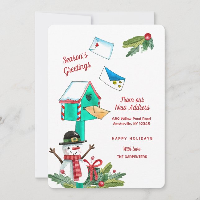 Boîte aux lettres de Noël Nouveau Faire-part d'adr (Devant)