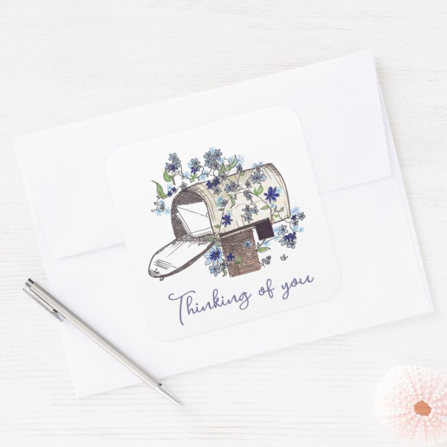 Boîte aux lettres Envoi d'une étiquette Carré de p (Enveloppe)