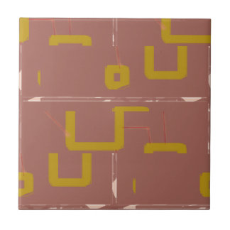 Boîte Brown Carreaux de céramique géométrique