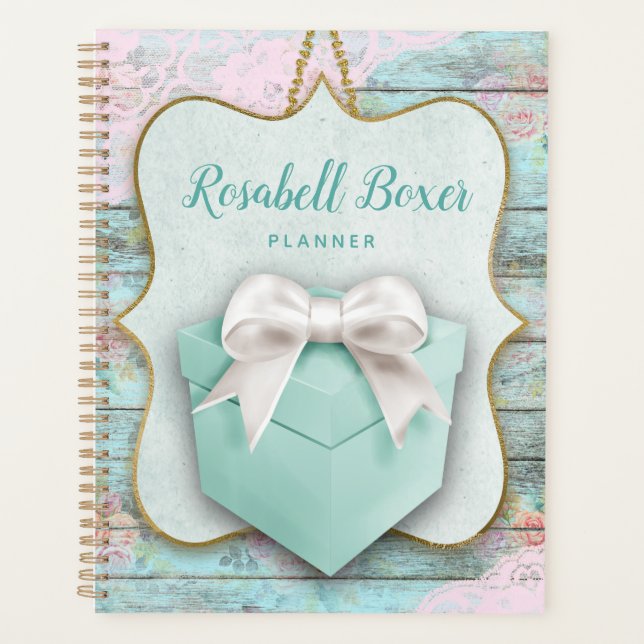 Boîte cadeau Bow Shabby Chic Planner (Devant)
