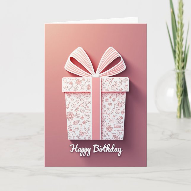 Boîte Cadeau Douce Carte d'Anniversaire (Devant)