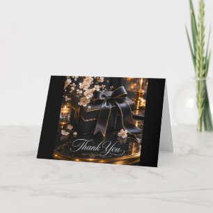 Boîte-cadeau noire Carte de remerciement Chandel