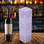 Boite Cadeau Pour Bouteille De Vin Anniversaire violet parties scintillant élégante<br><div class="desc">Un arrière - plan violet branché. Décoré de faux parties scintillant. Personnalisez et ajoutez un nom,  un âge et une date.</div>