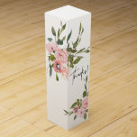 Boite Cadeau Pour Bouteille De Vin Aquarelle floral Blush et Rose Mariage or<br><div class="desc">Mariage or Rose or tendance à l'aquarelle florale Mariage de Merci boîtes à vin avec élégante typographie manuscrite personnalisable à vos spécificités.</div>