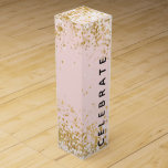 Boite Cadeau Pour Bouteille De Vin Blush Pink White Gold Confetti Sparkle Célébrer<br><div class="desc">Blush Pink White Gold Confetti Sparkle célébrer vin boîte. Parfait éblouissement pour Noël,  mariage ou anniversaire</div>