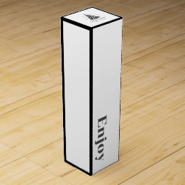 Boite Cadeau Pour Bouteille De Vin Chic Elegant Black White Script Christmas Tree