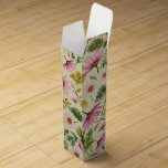 Boite Cadeau Pour Bouteille De Vin Élégant printemps floral<br><div class="desc">Ajoutez une touche de fraîcheur à vos cadeaux avec notre boîte à vin fleurie printanière personnalisée. Parfait pour les mariages,  les anniversaires,  les baby showers et les événements printaniers. Personnalisez-le pour une présentation unique et élégante !</div>