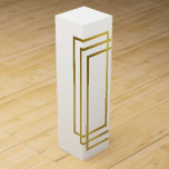 Boite Cadeau Pour Bouteille De Vin élégants rectangles géométriques en faux or clair<br><div class="desc">Design minimaliste,  moderne et élégant représentant trois rectangles symétriques en faux or</div>