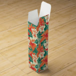 Boite Cadeau Pour Bouteille De Vin Fleurs tropicales motif Hawaiian vibe<br><div class="desc">Fleurs tropicales orange et beige clair sans couture motif,  décoration florale hawaïenne à l'ambiance hawaïenne.</div>