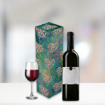 Boite Cadeau Pour Bouteille De Vin Floral Heart Gold Romantique écriture manuscrite<br><div class="desc">Forme de coeur romantique,  agencement floral,  rose et blanc avec or,  écriture manuscrite antique superposé sur un lave-peinture bleu-vert abstrait et or.</div>