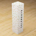 Boite Cadeau Pour Bouteille De Vin Gold Confetti Celebrate<br><div class="desc">Les confettis d'or célèbrent la boîte à vin. Parfait éblouissement pour Noël,  mariage ou anniversaire</div>