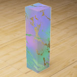 Boite Cadeau Pour Bouteille De Vin Marbre millénaire | Playbow Pastel Ombre<br><div class="desc">Un dégradé de marbre d'aquarelle clair et coloré dans des tons vibrants de bleu turquoise, vert menthe, rose chaud et lavande mauve à l'ombre inspiré du sirène. Cette texture féminine peinte à la main ajoute la parfaite pop de couleur. De la collection "Modern Watercolor Marbles", ce design présente des tourbillons...</div>