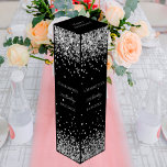 Boite Cadeau Pour Bouteille De Vin Parties scintillant argent noir élégant anniversai<br><div class="desc">Un arrière - plan noir classique. Décoré avec de la parties scintillant en faux argent. Personnalisez et ajoutez un nom,  un âge et une date.</div>