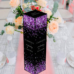 Boite Cadeau Pour Bouteille De Vin Parties scintillant violet noir élégant anniversai<br><div class="desc">Un arrière - plan noir classique. Décoré avec une fausse parties scintillant violette. Personnalisez et ajoutez un nom,  un âge et une date.</div>