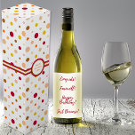 Boite Cadeau Pour Bouteille De Vin Pois - Rouge Brown orange jaune sur blanc<br><div class="desc">Différentes tailles de pois en rouge,  oranges,  jaunes et marron. Autres couleurs disponibles.</div>