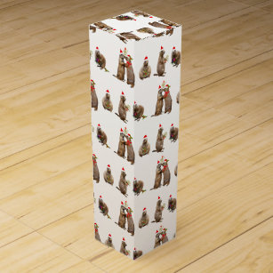 Boite Cadeau Pour Bouteille De Vin Prairie Christmas Wine Box (choisir la couleur)